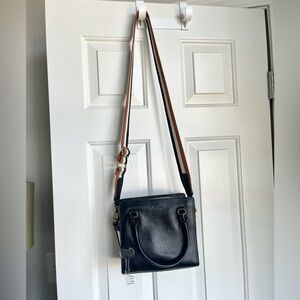 Fossil Black Leather Crossbody with clear sides